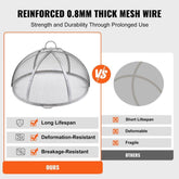 Firepit Spark Screen Lid, 36" Diameter, Outdoor Firepit Ring Cover Round Accessories, Fire Pit Metal Cover, Easy-Opening Stainless Steel Fire Ring Covers for Outdoor Patio Fire Pits Backyard